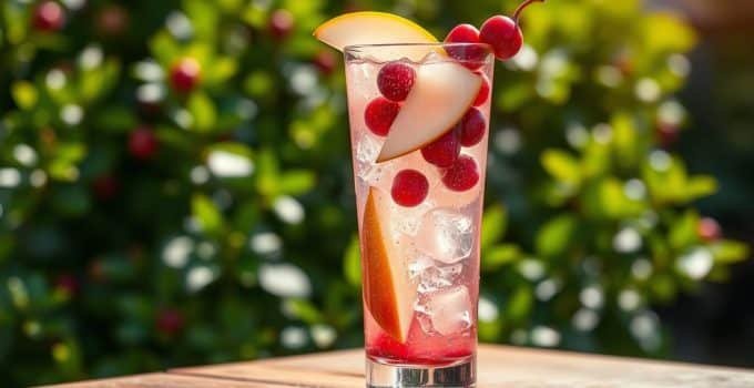 Cranberry Pear Spritz Mocktail