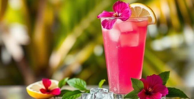 Hibiscus Pink Lemonade Mocktail