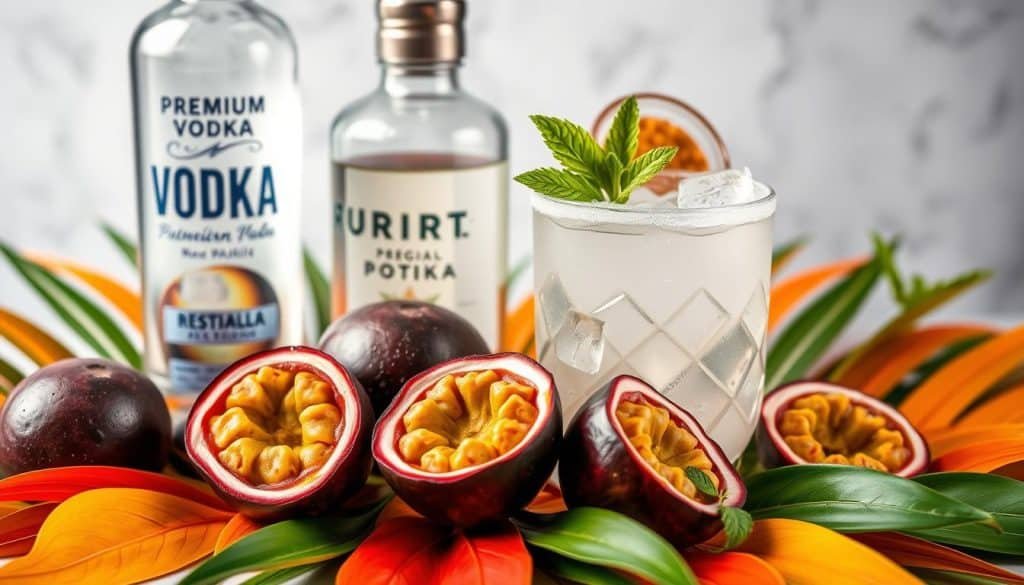 Ingredients for Passionfruit Martini Mocktail