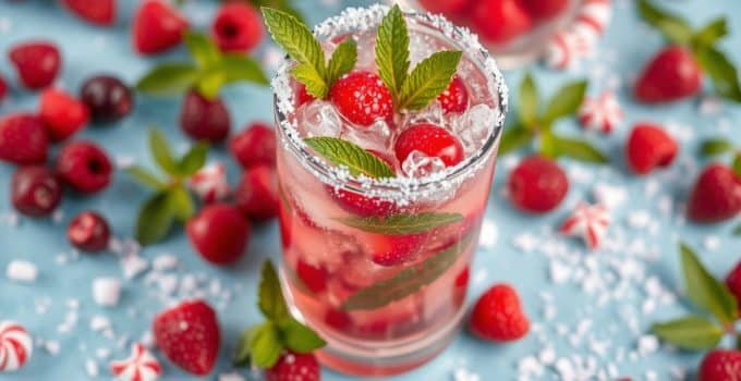 Peppermint Berry Fizz Mocktail