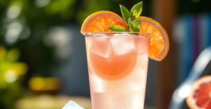 Pink Grapefruit Lemonade Mocktail