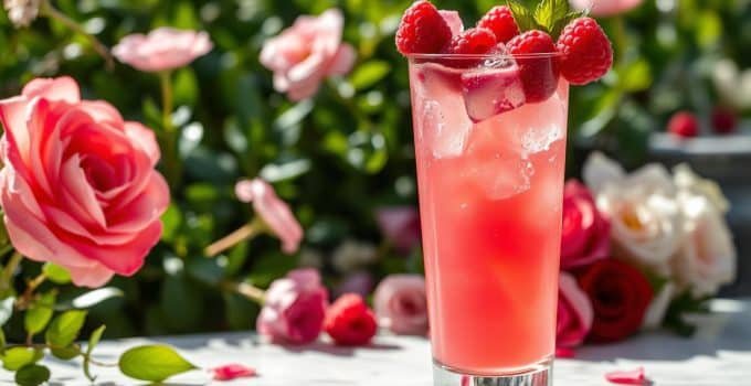 Raspberry Rose Spritz Mocktail