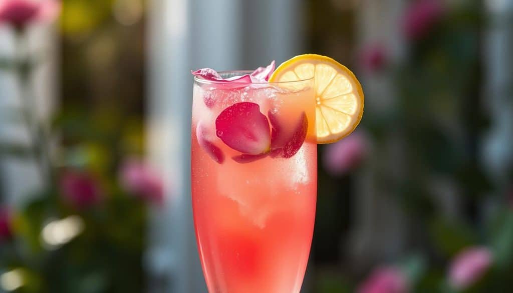 Rose Syrup in Sparkling Rose Mocktail