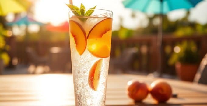 Sparkling Peach Mocktail