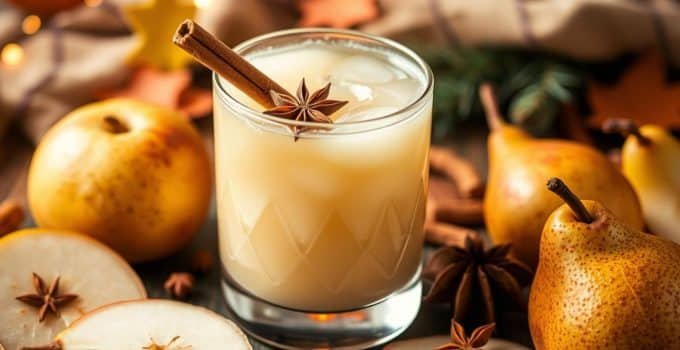 Spiced Pear Nog Mocktail