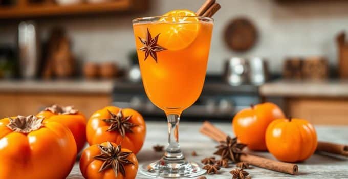 Spiced Persimmon Punch Mocktail