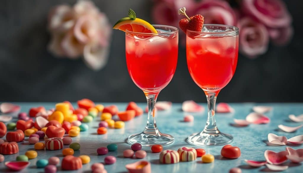 Sweetheart candies and Valentine mocktails