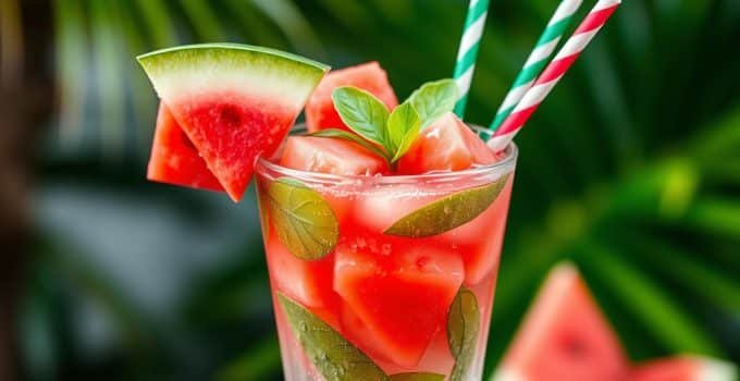 Watermelon Basil Mocktail