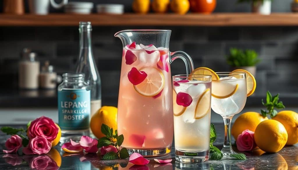 how to make sparkling rose lemonade