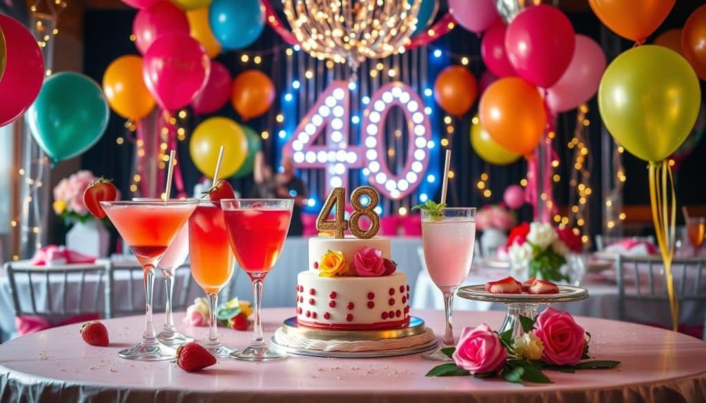 40th birthday party ideas with celebration drinks