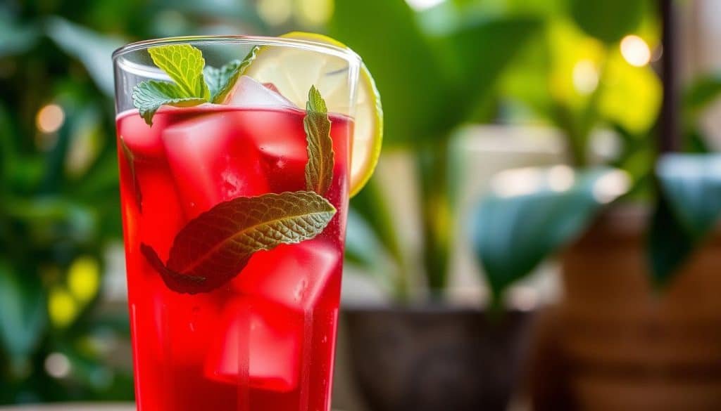 Iced Hibiscus Tea Mocktail