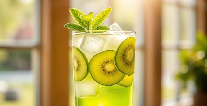 Kiwi Cucumber Sparkler Mocktail