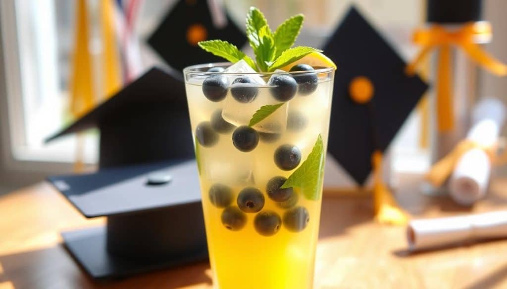 Lemon Blueberry Graduation Punch Mocktail