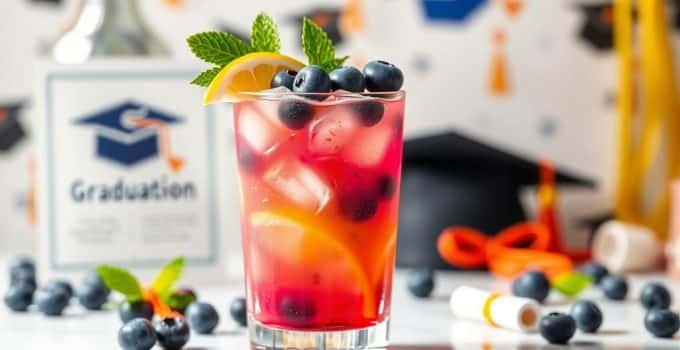 Lemon Blueberry Graduation Punch Mocktail