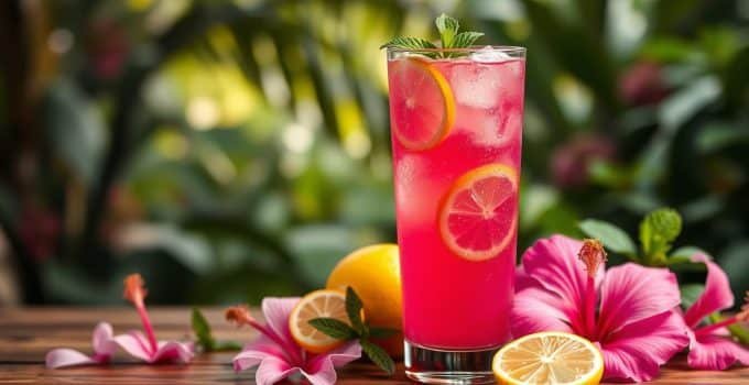 Lemon Hibiscus Fizz Mocktail