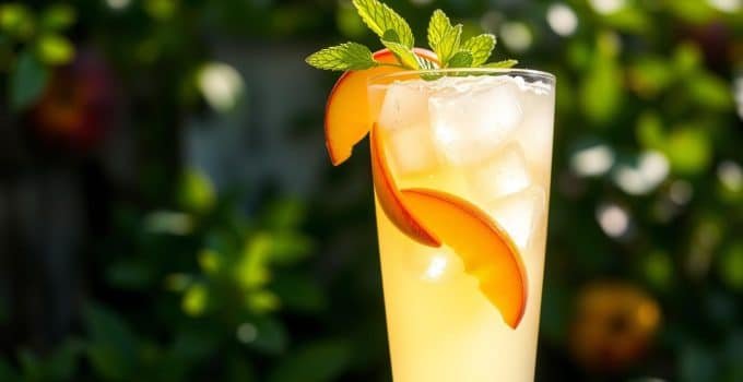 Lemon Peach Fizz Mocktail