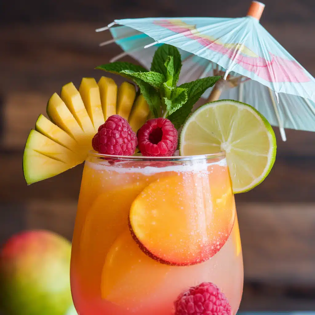 Mango Raspberry Sparkler Mocktail