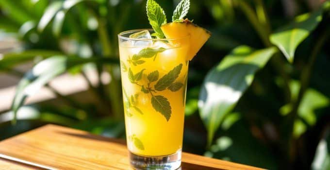 Pineapple Mint Mojito Mocktail