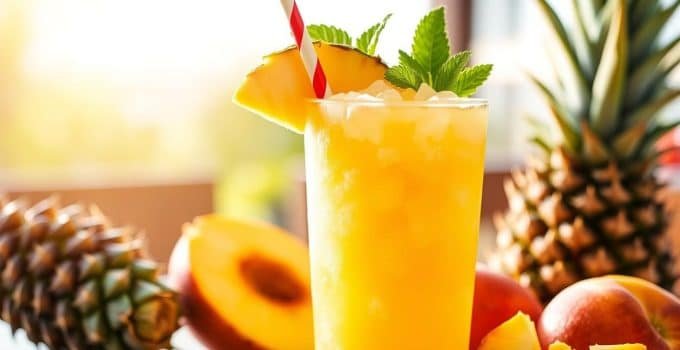 Pineapple Peach Slush Mocktail