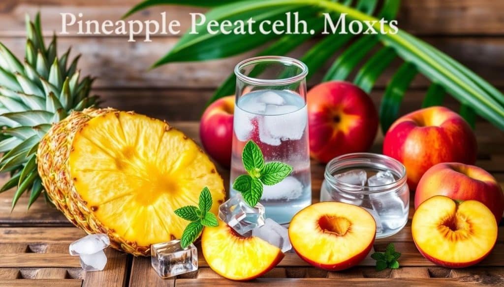 Pineapple Peach Slush Mocktail ingredients