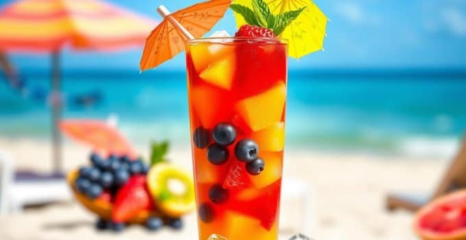 Rainbow Fruit Punch Mocktail