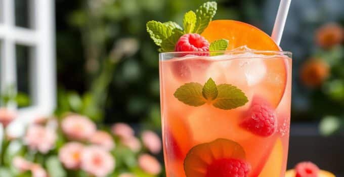 Raspberry Peach Mocktail