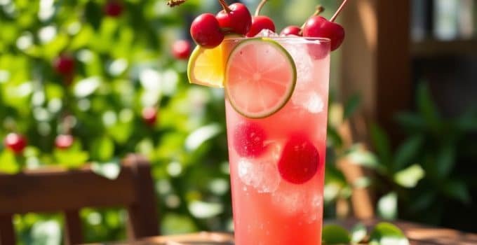 Sparkling Cherry Limeade Mocktail