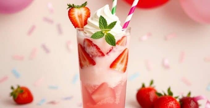 Strawberry Sweet 16 Float Mocktail