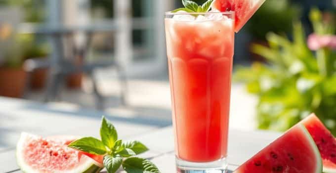 Watermelon Basil Cooler Mocktail