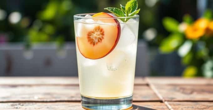 White Peach Lemonade Mocktail