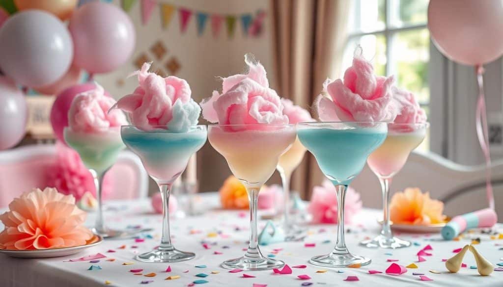 creative serving ideas for cotton candy mocktail