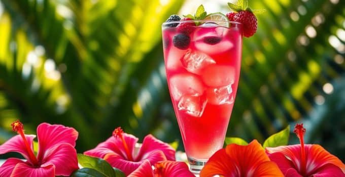 Berry Hibiscus Punch Mocktail