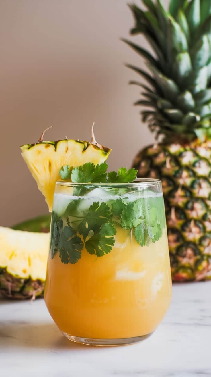 Pineapple Cilantro Punch Mocktail