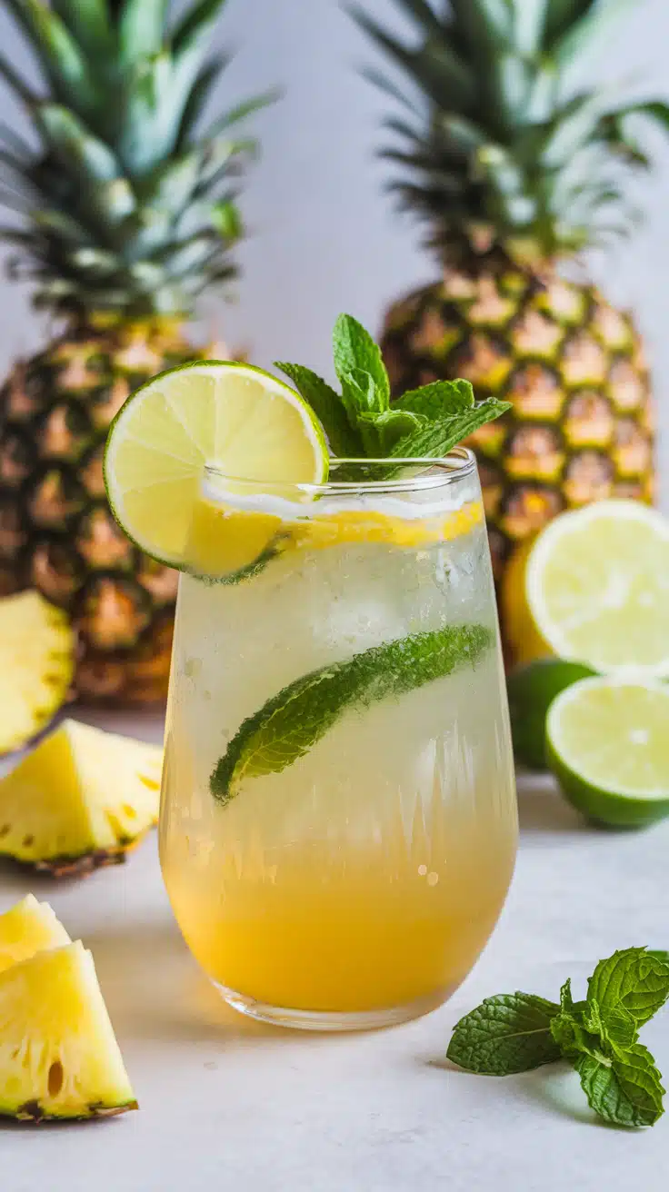 Pineapple Lime Spritz Mocktail